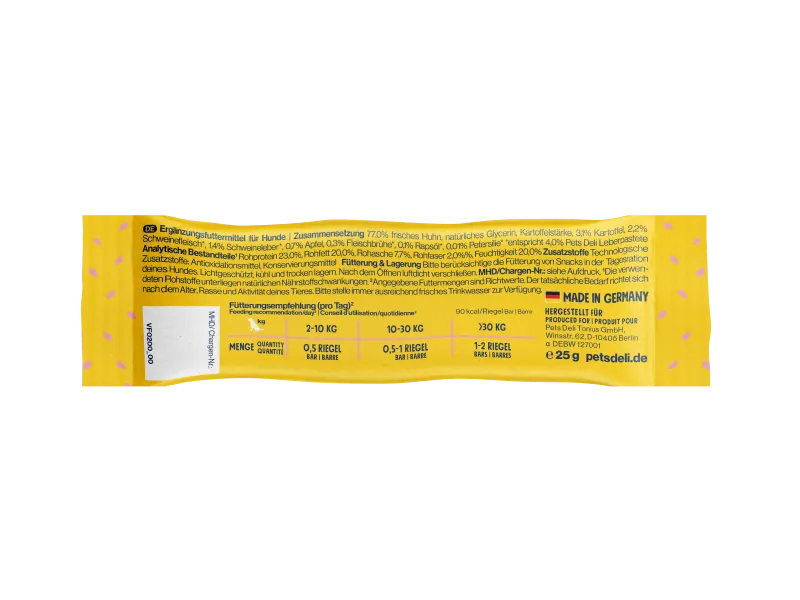 Pets Deli Yummy Bar Snack Yummy Bar Huhn mit Leberpastete 25g